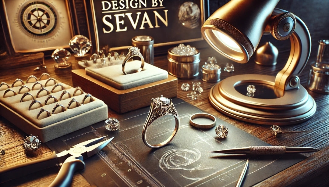 Custom-designed engagement ring created by Sevan and his team of goldsmiths and diamond setters
