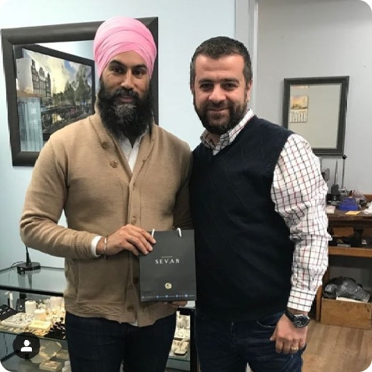 NDP Leader Jagmeet Singh purchasing a custom engagement ring for his fiancée from Design by Sevan