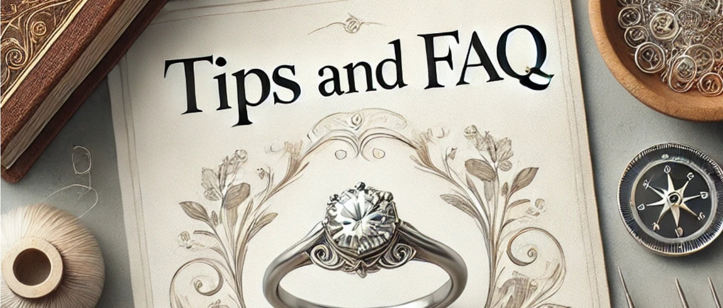 Tips & FAQs about custom engagement rings, diamond selection, jewelry care, and design process